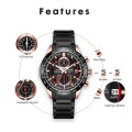 Chine Montre Fabricant SMAEL Mode Hommes Bracelet En Acier Inoxydable Montre À Quartz Étanche Date Chronographe Homme Horloge 9064